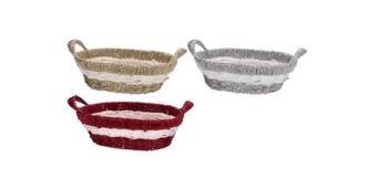 CESTINO OVALE NATALIZIO 31 X 22 X H 13 CM 3 ASS