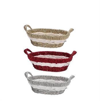 CESTINO OVALE NATALIZIO 31 X 22 X H 13 CM 3 ASS
