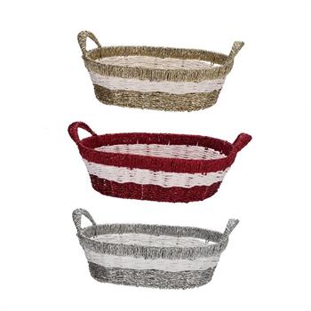 CESTINO OVALE NATALIZIO 38 X 28 X H 15 CM 3 ASS