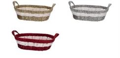 CESTINO OVALE NATALIZIO 38 X 28 X H 15 CM 3 ASS