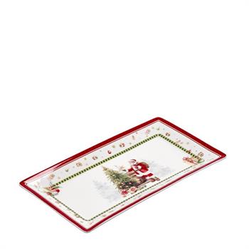 PIATTO RETTANGOLARE PORCELLANA NATALIZIA 26 X 14 CM