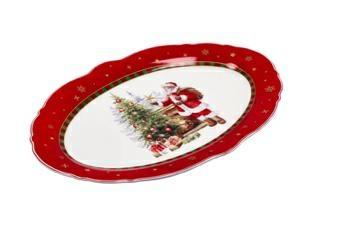 PIATTO OVALE PORCELLANA NATALIZIO 35 X 24 CM