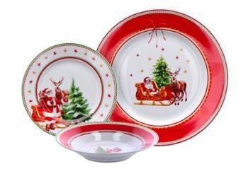 PIATTO SERVIZIO 18 PZ PORCELLANA NATALIZIO