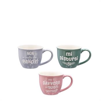 TAZZA CAFFE' PORCELLANA D. 6,5 X H 5,5 CM 3 ASS