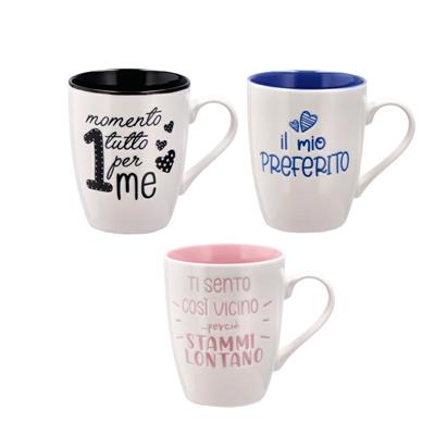 TAZZA MUG D. 8,5 X H 10 CM 3 ASS