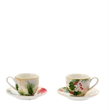 TAZZA CAFFE' NATALIZIA 90 ML D. 7 X H 5 CM SET 2 PZ