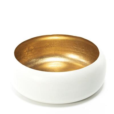 CENTROTAVOLA IN METALLO FOGLIA ORO D. 27 X H 10 CM