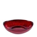 CIOTOLA OVALE ROSSA IN VETRO 21 X 13,5 X H 6 CM