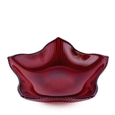 CIOTOLA STELLA ROSSA IN VETRO D. 25 X H 6 CM