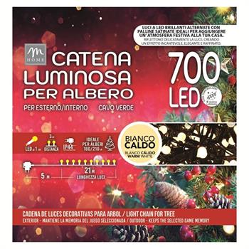 LUCI 700 LED MICROSATINATE BIANCO CALDO 21 MT
