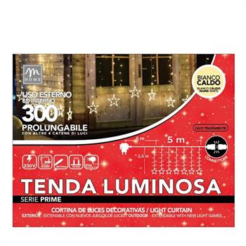 LUCI TENDA CON STELLE BIANCO CALDO 5 MT