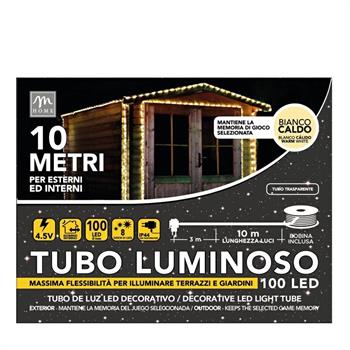 LUCI TUBO 100 LED BIANCO CALDO 10 MT