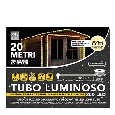 LUCI TUBO 200 LED BIANCO CALDO 20 MT