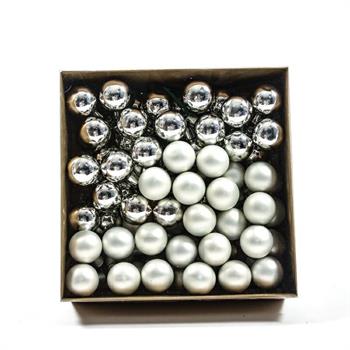 PALLA NATALIZIA 3 CM ARGENTO LUCIDO E OPACO CONF. 72 PZ