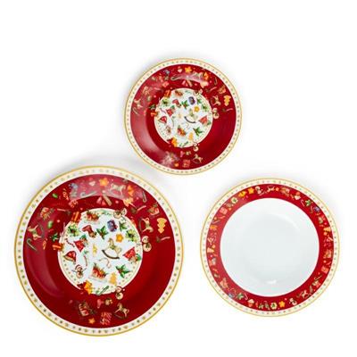PIATTO SERVIZIO 18 PZ PORCELLANA NATALE