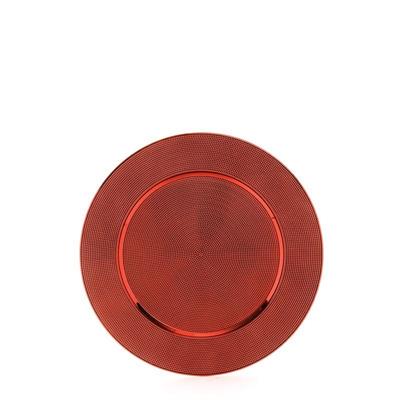SOTTOPIATTO IN PLASTICA ROSSO LUCIDO 33 CM