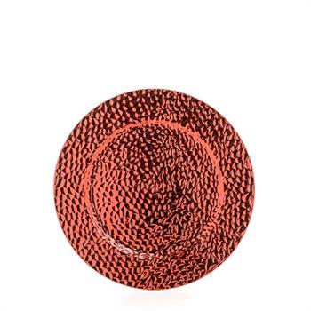 SOTTOPIATTO ROSSO LUCIDO IN PLASTICA D. 33 CM