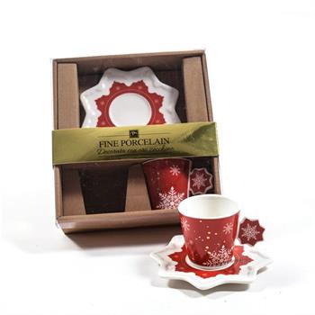 TAZZA CAFFE' CON PIATTINO PORCELLANA CON ORO ZECCHINO 2 PZ