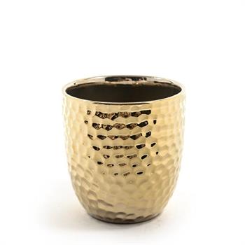 VASO IN CERAMICA ORO D. 13 X H 14 CM