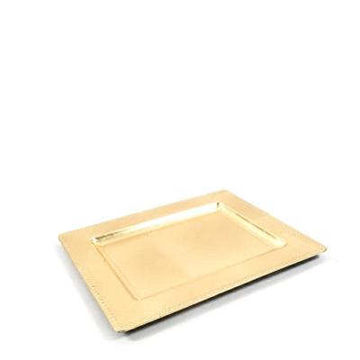 VASSOIO FOGLIA ORO IN PLASTICA 31,5 X 25 X 1,5 CM