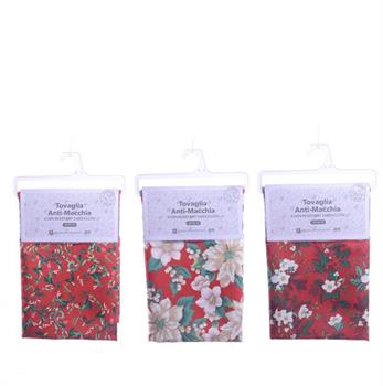 TOVAGLIA ANTIMACCHIA NATALIZIA POLIESTERE 140 X 240 CM ASS