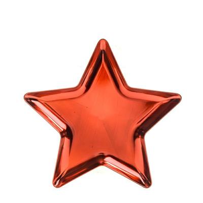 VASSOIO STELLA ROSSO IN PLASTICA 31 X 31 X H 2 CM