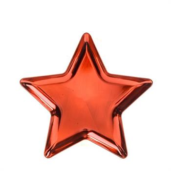 VASSOIO STELLA ROSSO IN PLASTICA 31 X 31 X H 2 CM