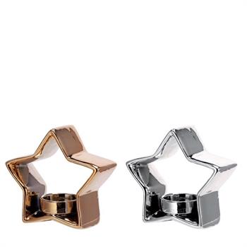 PORTACANDELA TEALIGHT STELLA 13 X 5 X H 12 CM 2 COLORI ASS