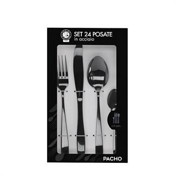 POSATE ACCIAIO PACHO NERE CONF. 24 PZ