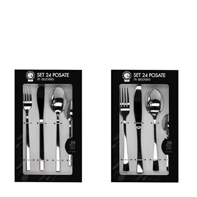 POSATE ACCIAIO CONF. 24 PZ 2 MODELLI ASS