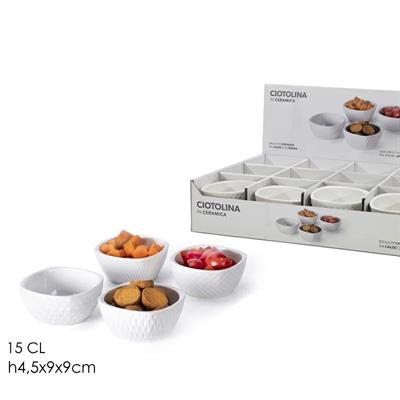 CIOTOLINA TONDA IN CERAMICA 15 CL BIANCA