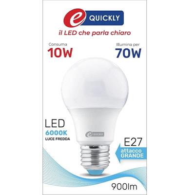 LAMPADINA GOCCIA LED A60 E27 10W 6000K