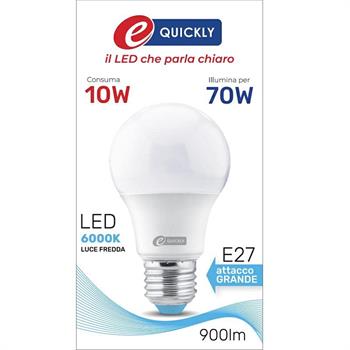 LAMPADINA GOCCIA LED A60 E27 10W 6000K