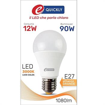 LAMPADINA GOCCIA LED A60 E27 12W 3000K