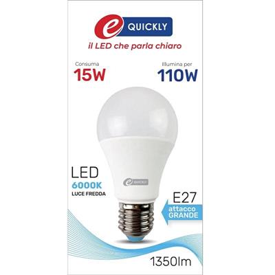 LAMPADINA GOCCIA LED A60 E27 15W 6000K