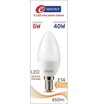 LAMPADINA CANDELA LED C37 E14 5W 3000K