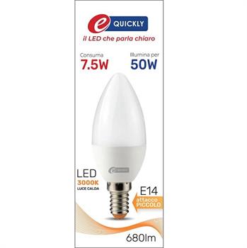 LAMPADINA CANDELA LED C37 E14 7,5W 3000K