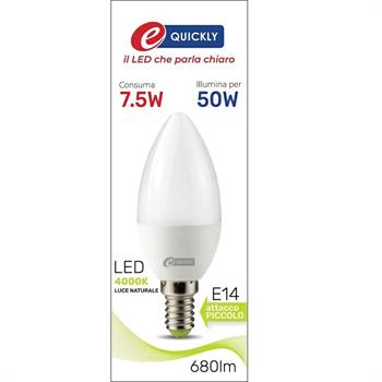 LAMPADINA CANDELA LED C37 E14 7,5W 4000K