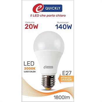 LAMPADINA GOCCIA LED A65 E27 20W 3000K