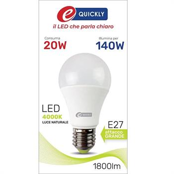 LAMPADINA GOCCIA LED A65 E27 20W 4000K