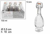 BOTTIGLIA IN VETRO 150ML CON TAPPO H18CM