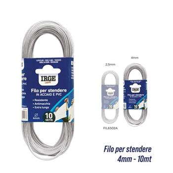 FILO STENDIBIANCHERIA ACCIAIO 10 MT X 4 MM