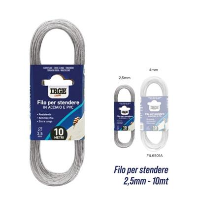 FILO STENDIBIANCHERIA ACCIAIO 10 MT X 2,5 MM