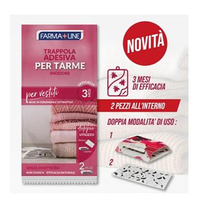 TRAPPOLA ADESIVA PER TARME VESTITI SET 2 PZ