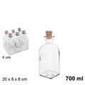 BOTTIGLIA IN VETRO 700 ML CON TAPPO SUGHERO