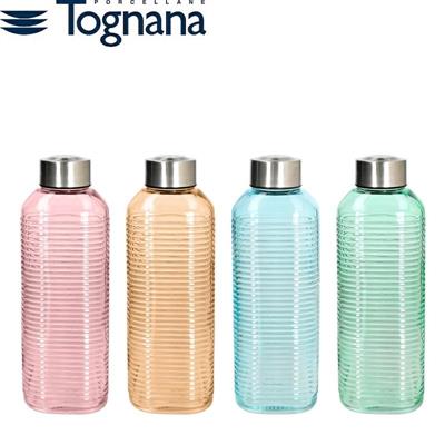 BOTTIGLIA IN VETRO QUADRA 1 LT TAPPO ACCIAIO BOTTLE JUS