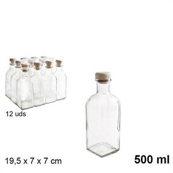 BOTTIGLIA IN VETRO 500 ML CON TAPPO SILICONE