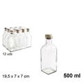 BOTTIGLIA IN VETRO 500 ML CON TAPPO SILICONE