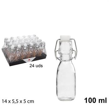 BOTTIGLIA IN VETRO 100 ML CON TAPPO MECCANICO