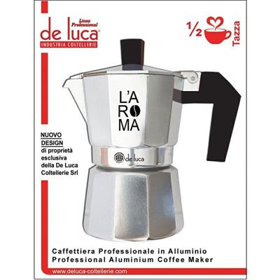 CAFFETTIERA ALLUMINIO 1/2 TZ MANICO NERO